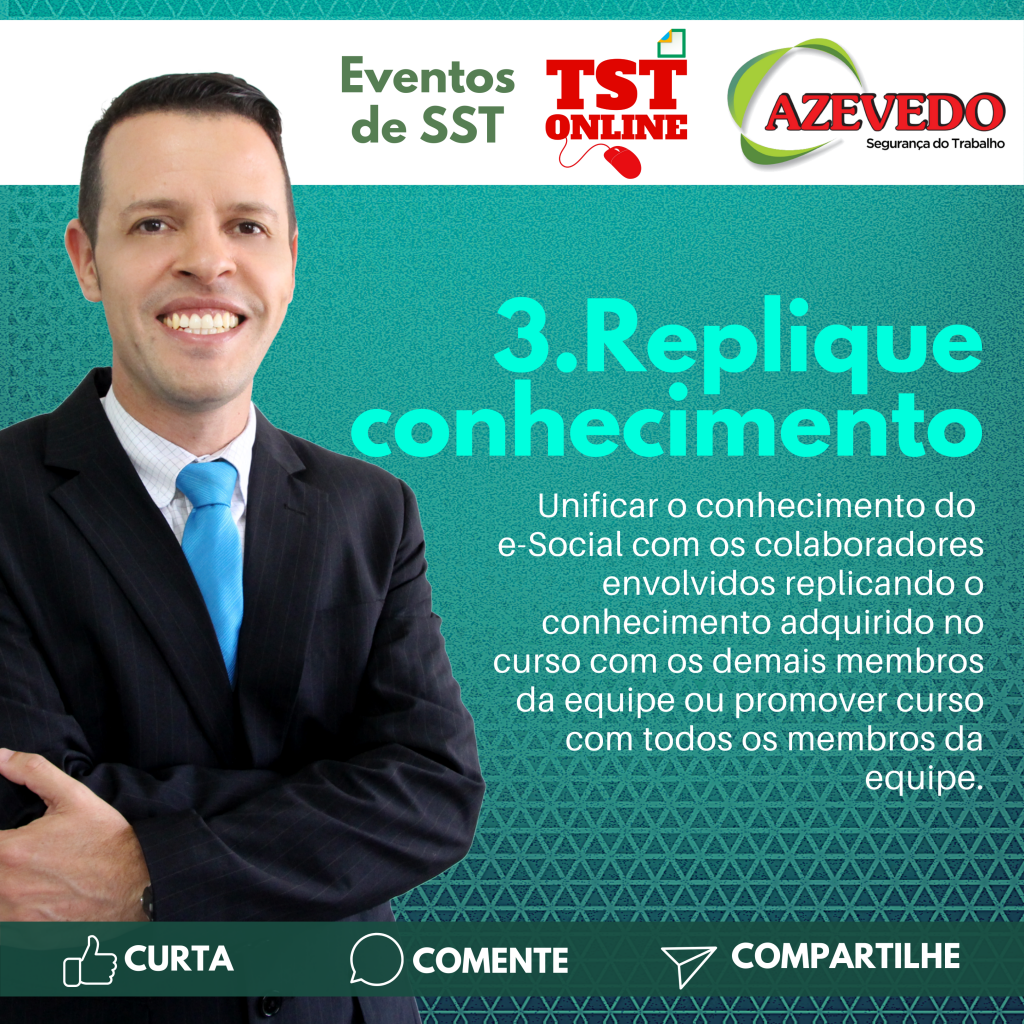 Implantação eSocial eventos de SST Replique o conhecimento
