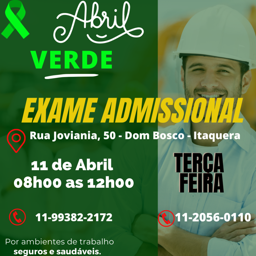 Exame Médico admissional Próximo Metro Itaquera