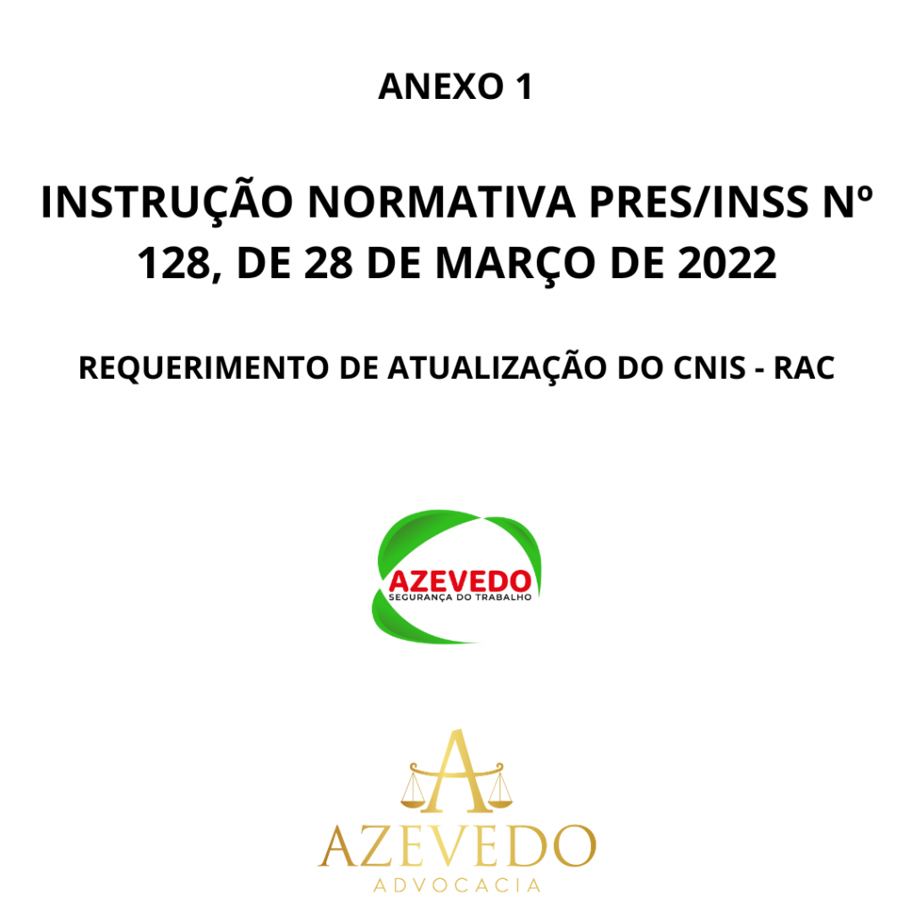 REQUERIMENTO DE ATUALIZAÇÃO DO CNIS - RAC